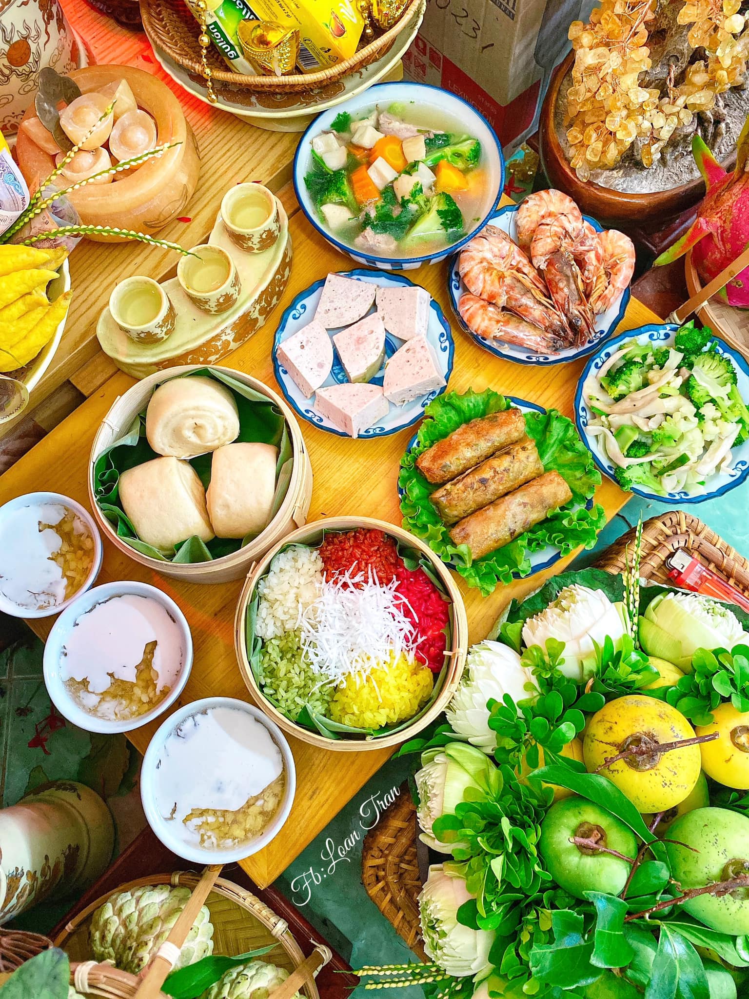 Xôi ngũ sắc cúng tết để năm mới thêm may mắn - Ảnh 1. Xôi ngũ sắc cúng tết để năm mới thêm may mắn - Ảnh 1.