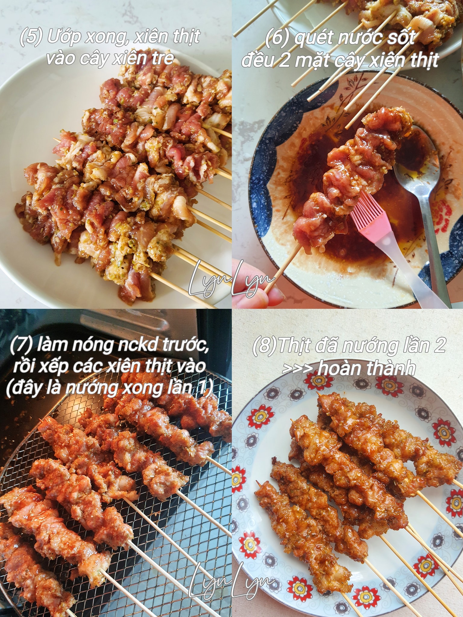 Mách bạn cách làm thịt xiên nướng bằng nồi chiên không dầu đảm bảo mềm thơm hấp dẫn - Ảnh 3.