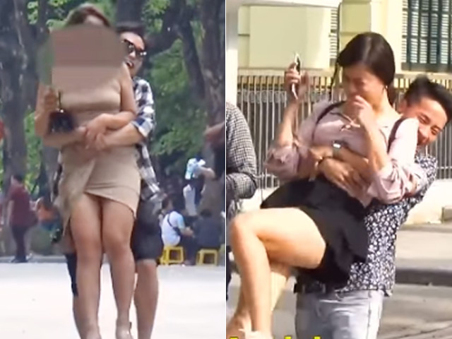 Thanh niên xông đến ôm hàng loạt gái trẻ trên phố đi bộ gây phẫn nộ