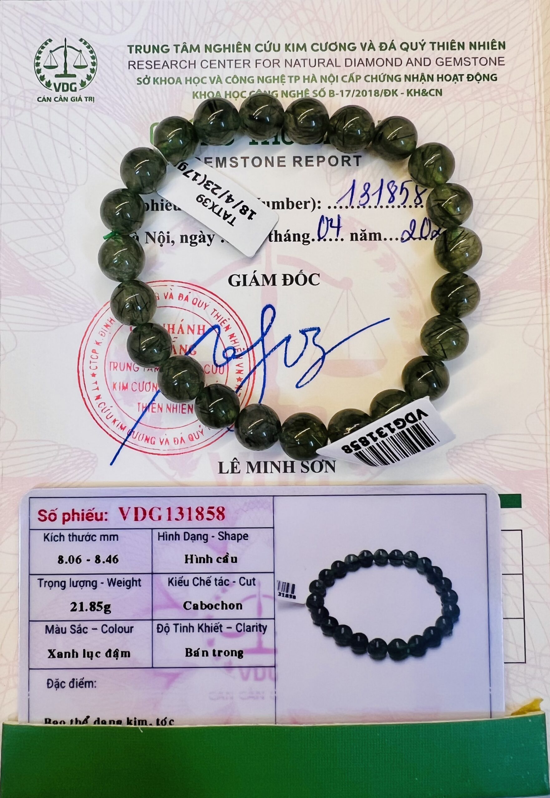 Chuỗi thạch anh tóc xanh