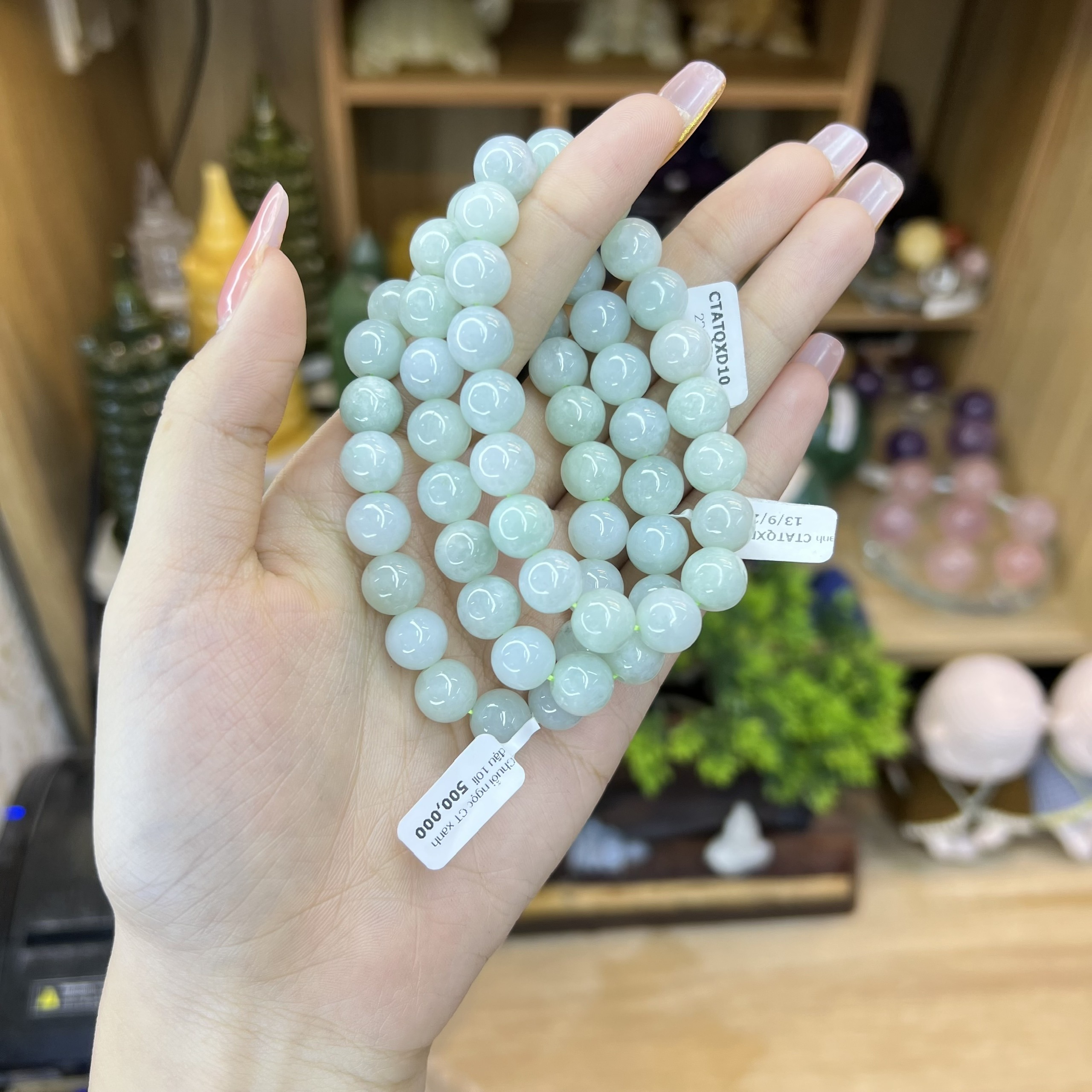 Mệnh hợp với chuỗi vòng Ngọc Cẩm Thạch Xanh Đậu