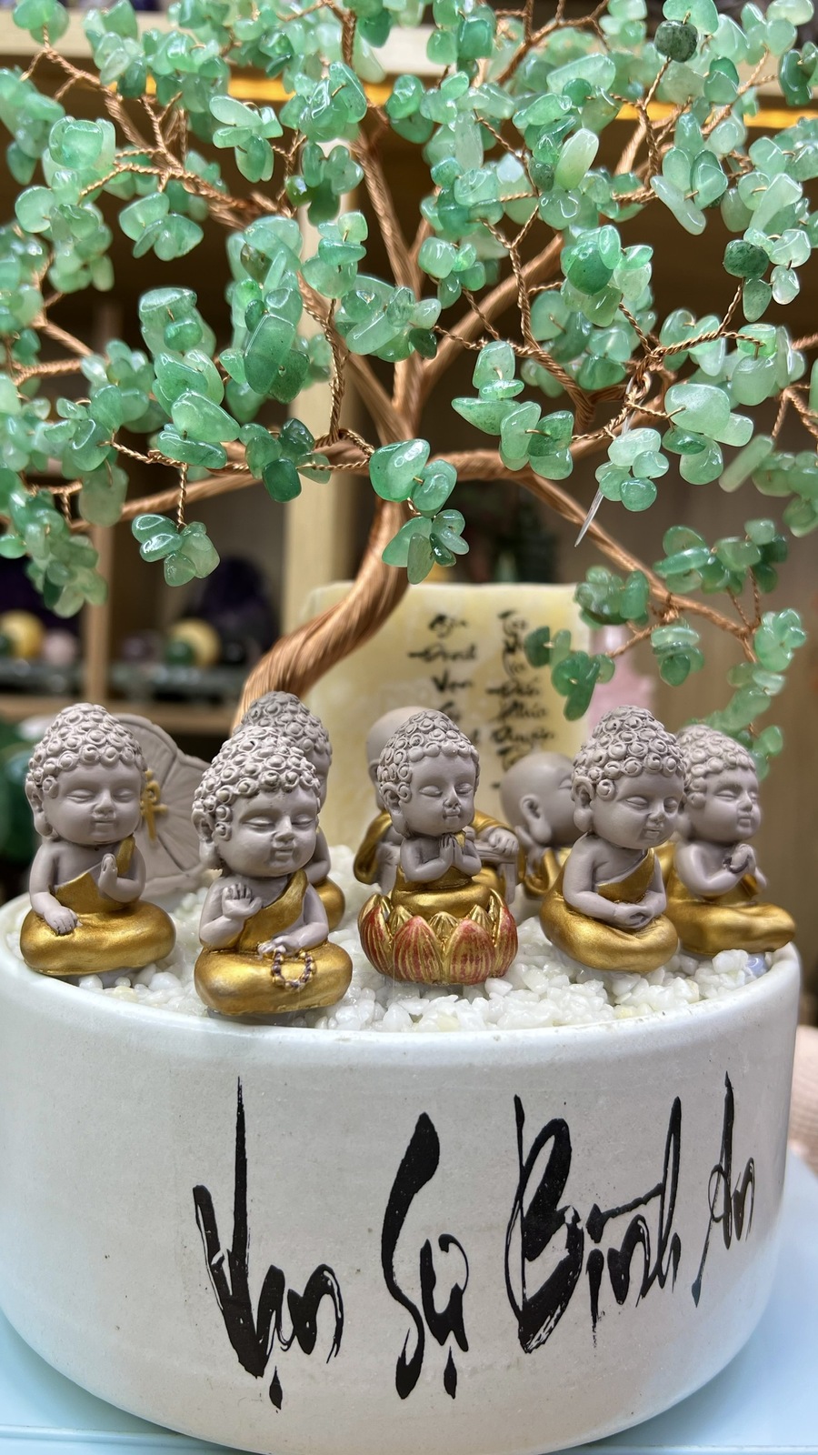 Cây Bồ Đề Aventurine Chú Tiểu - Cao 30cm