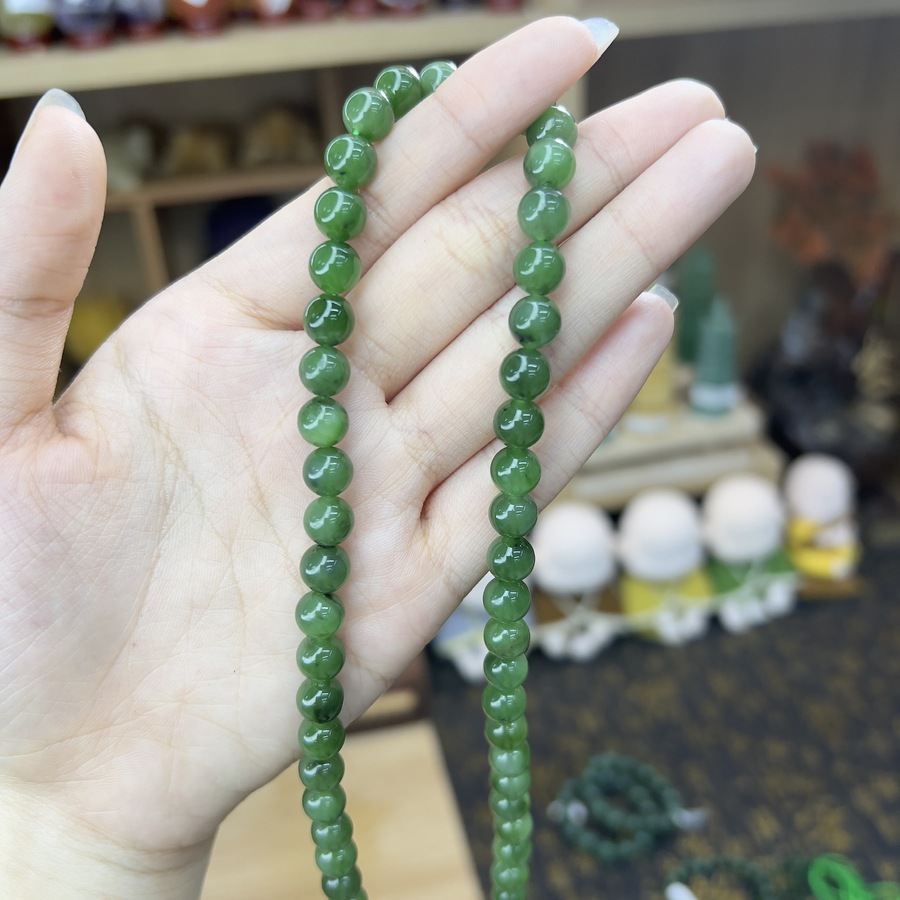 Chuỗi Vòng Cổ Đá Ngọc Bích Ít Ruồi – 7.5li
