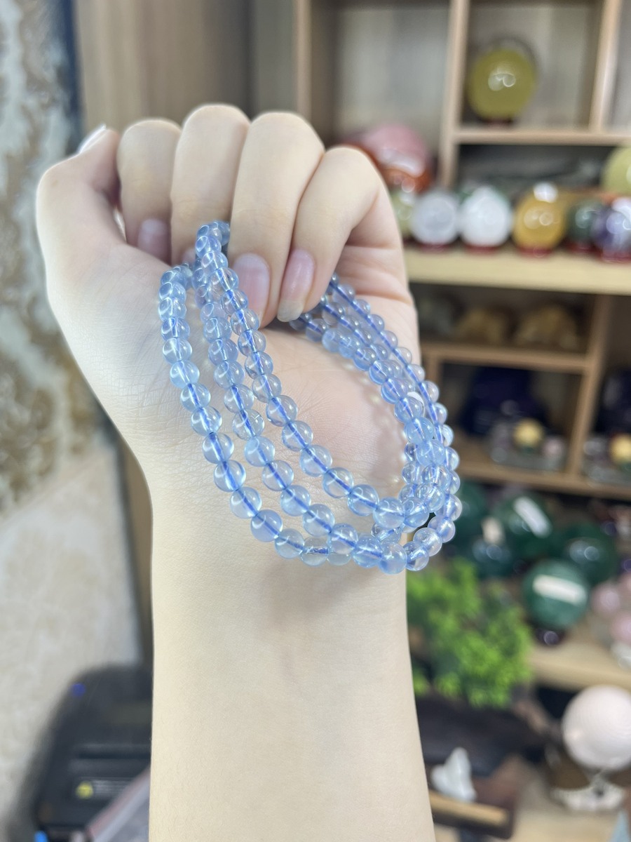 chuỗi quấn tay đá Aquamarine