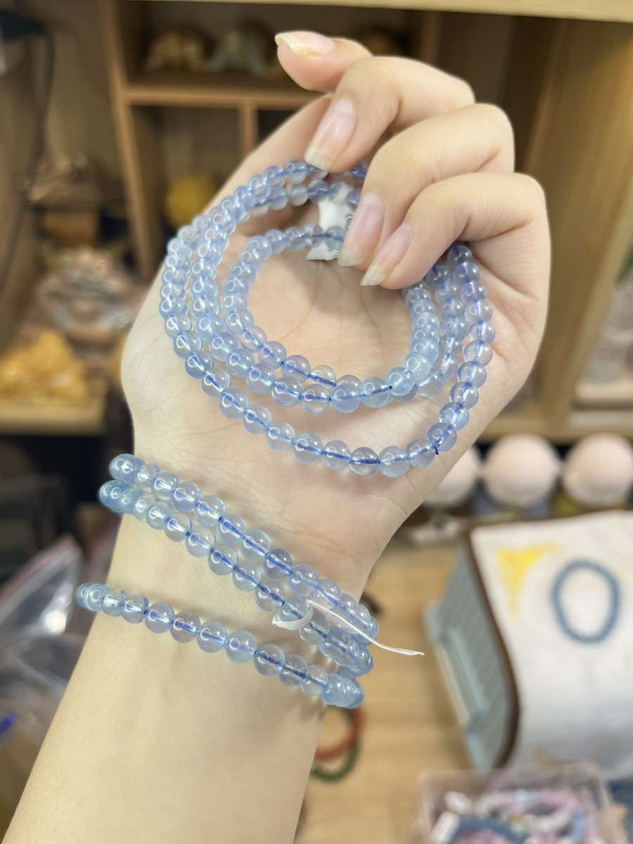 chuỗi quấn tay đá Aquamarine