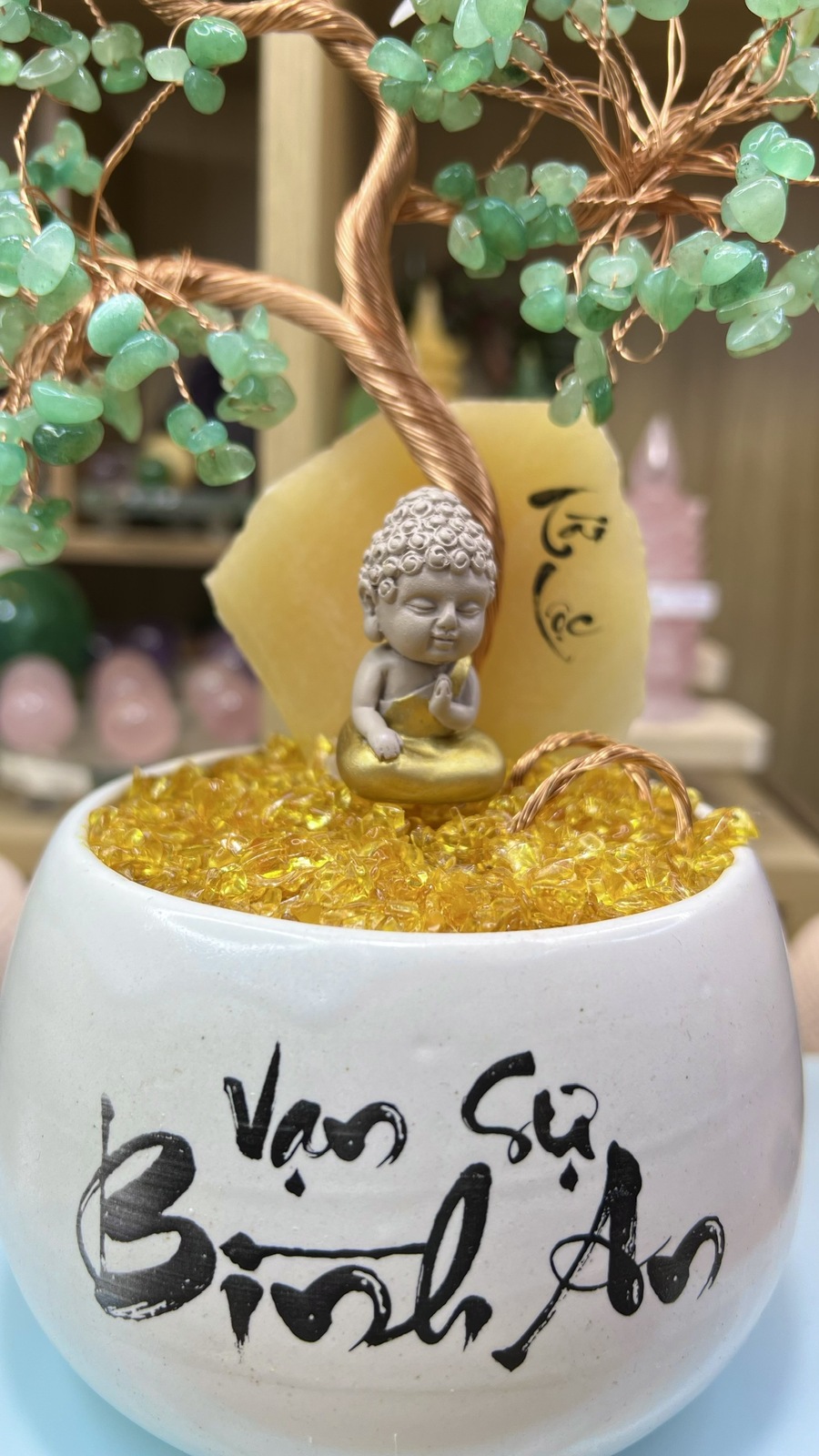 Cây Tài Lộc Aventurine Vụn Vàng