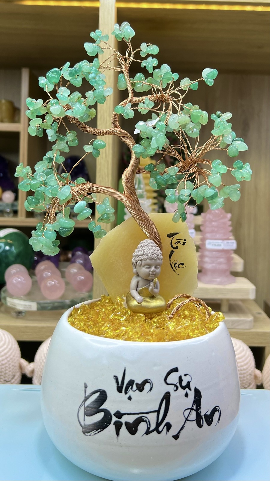 Cây Tài Lộc Aventurine Vụn Vàng