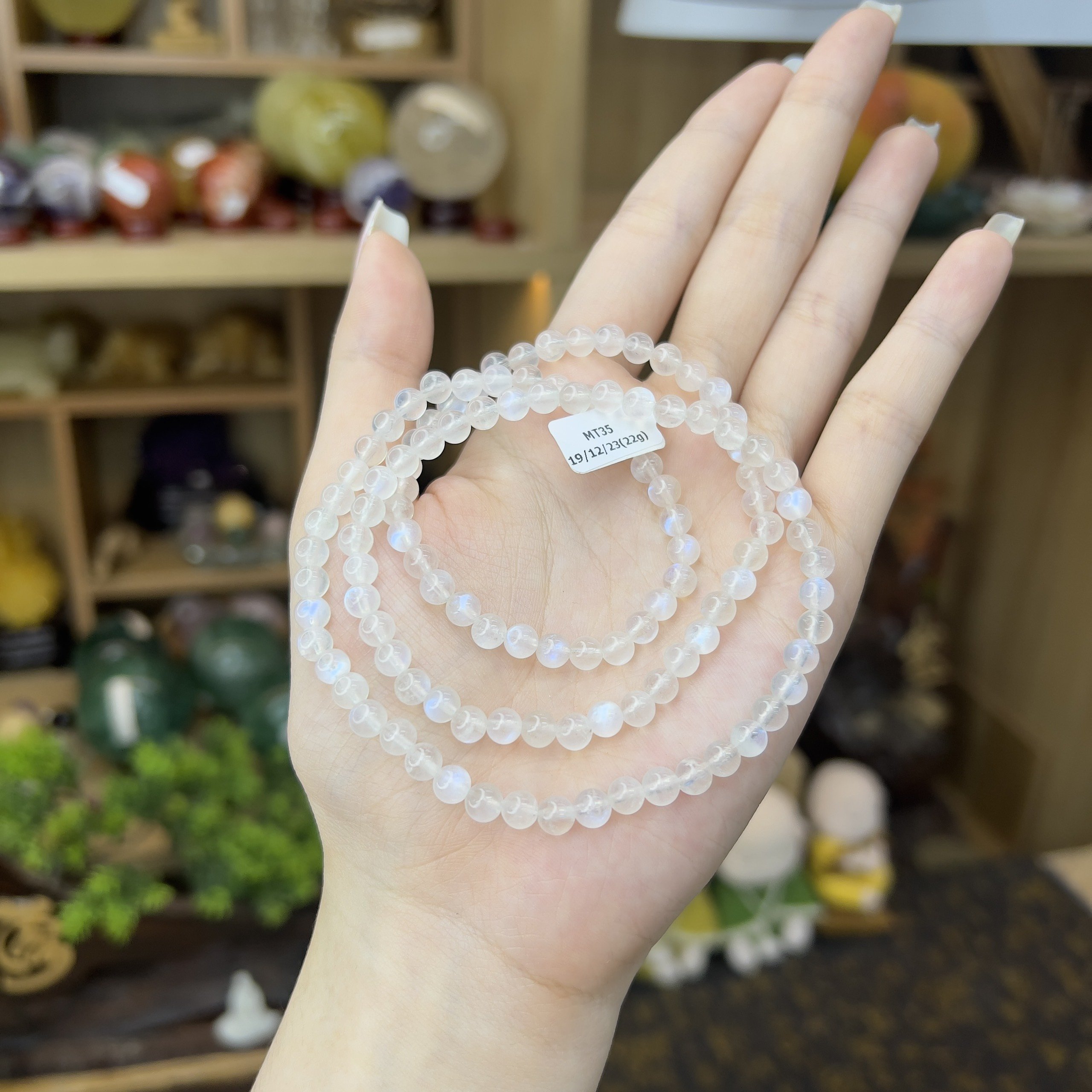 Dây Quấn Tay Đá Mặt Trăng 35 (Moonstone) – 5li
