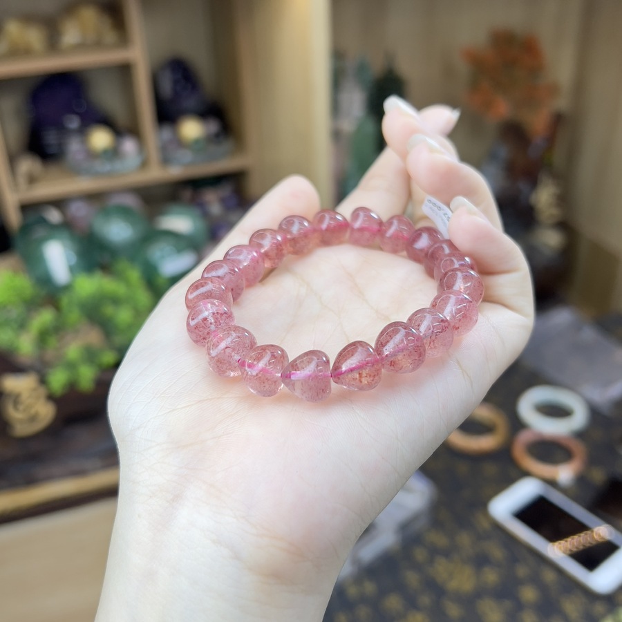 Chuỗi Tim Đá Dâu Tây Hồng – 11li