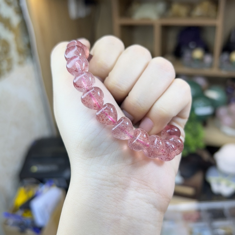 Chuỗi Tim Đá Dâu Tây Hồng – 11li