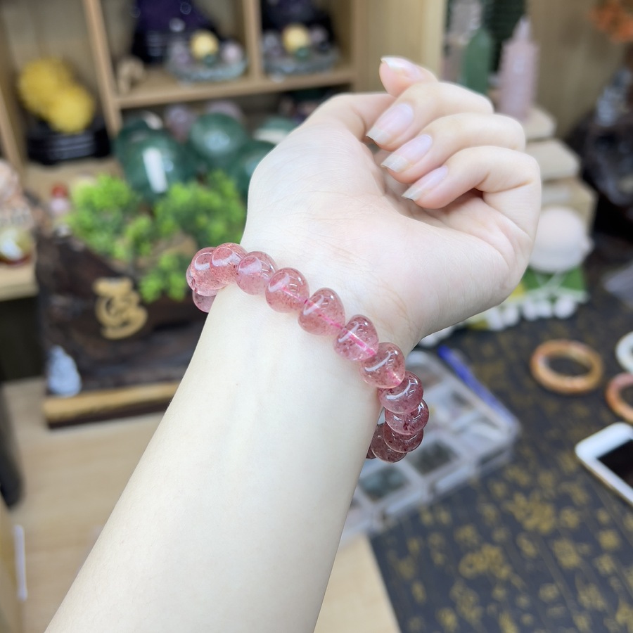 Chuỗi Tim Đá Dâu Tây Hồng – 11li